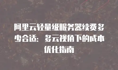 阿里云轻量级服务器续费多少合适：多云视角下的成本优化指南