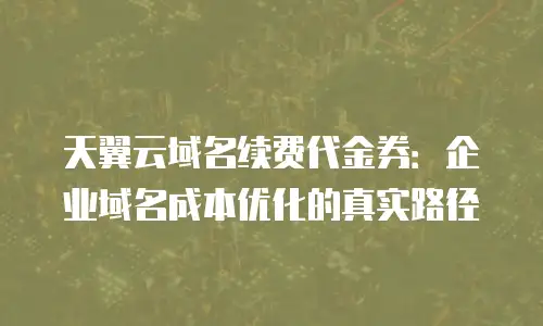 天翼云域名续费代金券：企业域名成本优化的真实路径