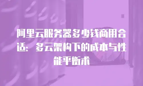 阿里云服务器多少钱商用合适：多云架构下的成本与性能平衡术
