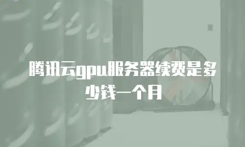 腾讯云gpu服务器续费是多少钱一个月