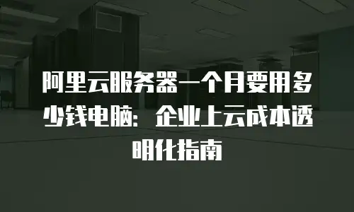 阿里云服务器一个月要用多少钱电脑：企业上云成本透明化指南