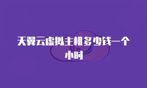 天翼云虚拟主机多少钱一个小时