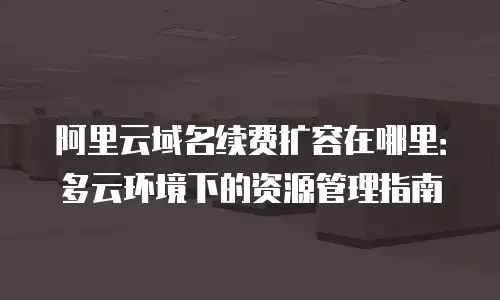 阿里云域名续费扩容在哪里：多云环境下的资源管理指南