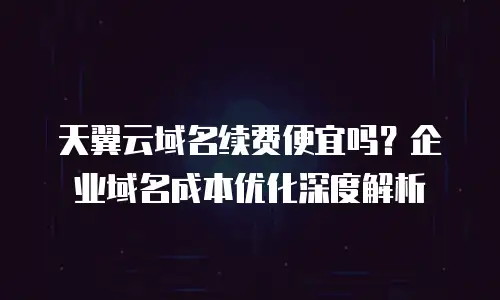 天翼云域名续费便宜吗？企业域名成本优化深度解析
