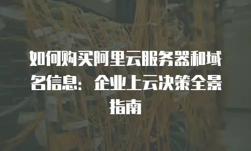 如何购买阿里云服务器和域名信息：企业上云决策全景指南
