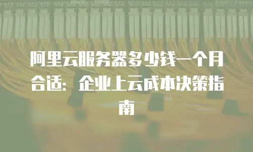 阿里云服务器多少钱一个月合适：企业上云成本决策指南