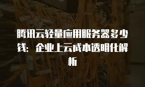 腾讯云轻量应用服务器多少钱：企业上云成本透明化解析