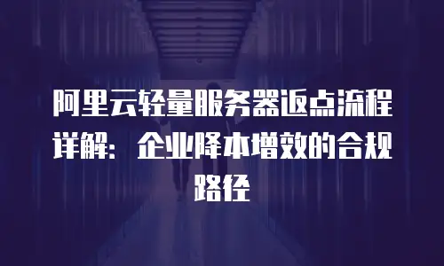 阿里云轻量服务器返点流程详解：企业降本增效的合规路径