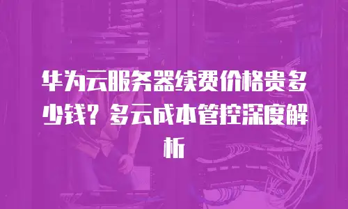 华为云服务器续费价格贵多少钱？多云成本管控深度解析
