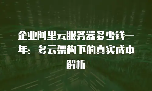 企业阿里云服务器多少钱一年：多云架构下的真实成本解析