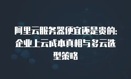 阿里云服务器便宜还是贵的：企业上云成本真相与多云选型策略