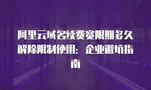 阿里云域名续费宽限期多久解除限制使用：企业避坑指南