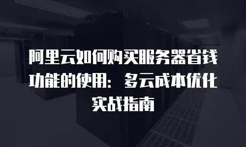 阿里云如何购买服务器省钱功能的使用：多云成本优化实战指南