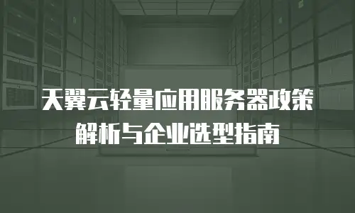 天翼云轻量应用服务器政策解析与企业选型指南