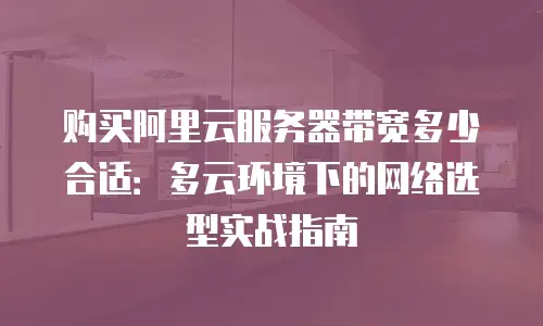 购买阿里云服务器带宽多少合适：多云环境下的网络选型实战指南