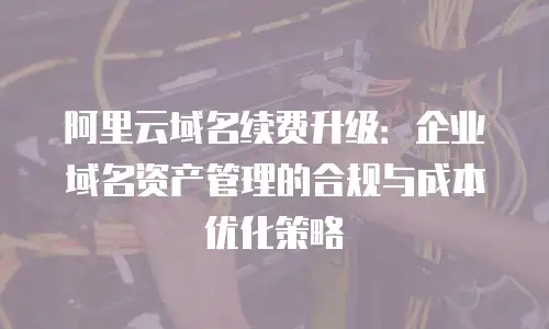 阿里云域名续费升级：企业域名资产管理的合规与成本优化策略