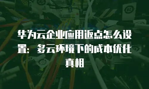 华为云企业应用返点怎么设置：多云环境下的成本优化真相