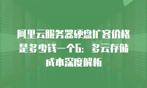 阿里云服务器硬盘扩容价格是多少钱一个G：多云存储成本深度解析