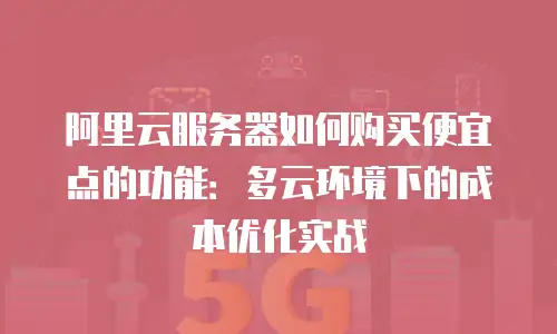 阿里云服务器如何购买便宜点的功能：多云环境下的成本优化实战