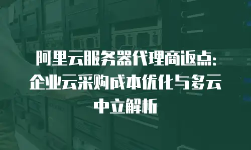 阿里云服务器代理商返点：企业云采购成本优化与多云中立解析