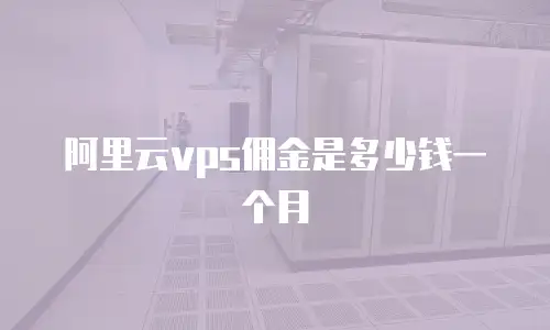 阿里云vps佣金是多少钱一个月