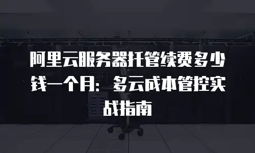 阿里云服务器托管续费多少钱一个月：多云成本管控实战指南