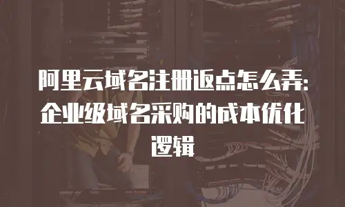 阿里云域名注册返点怎么弄：企业级域名采购的成本优化逻辑