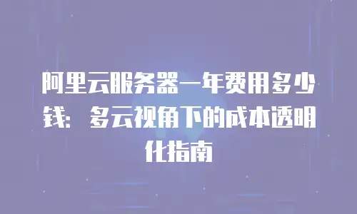 阿里云服务器一年费用多少钱：多云视角下的成本透明化指南