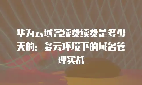 华为云域名续费续费是多少天的：多云环境下的域名管理实战