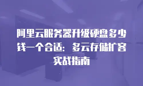 阿里云服务器升级硬盘多少钱一个合适：多云存储扩容实战指南