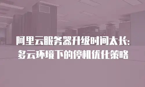 阿里云服务器升级时间太长：多云环境下的停机优化策略