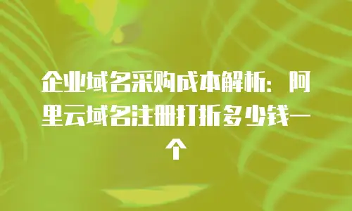 企业域名采购成本解析：阿里云域名注册打折多少钱一个