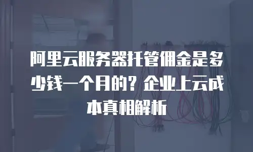 阿里云服务器托管佣金是多少钱一个月的？企业上云成本真相解析