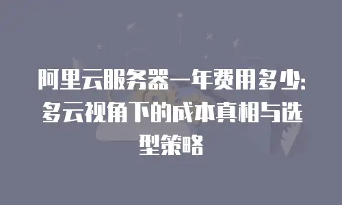 阿里云服务器一年费用多少：多云视角下的成本真相与选型策略