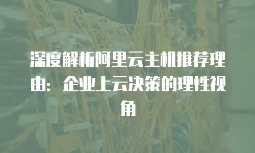 深度解析阿里云主机推荐理由：企业上云决策的理性视角