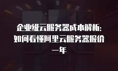 企业级云服务器成本解析：如何看懂阿里云服务器报价一年
