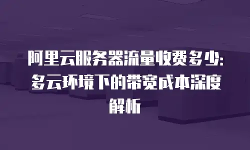 阿里云服务器流量收费多少：多云环境下的带宽成本深度解析