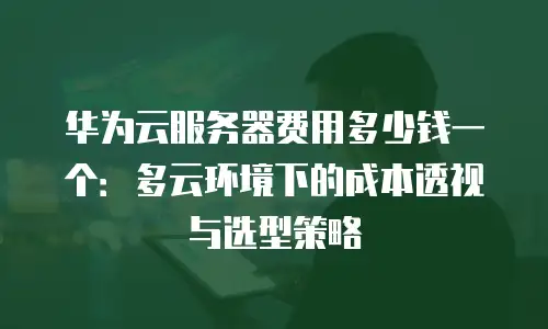 华为云服务器费用多少钱一个：多云环境下的成本透视与选型策略