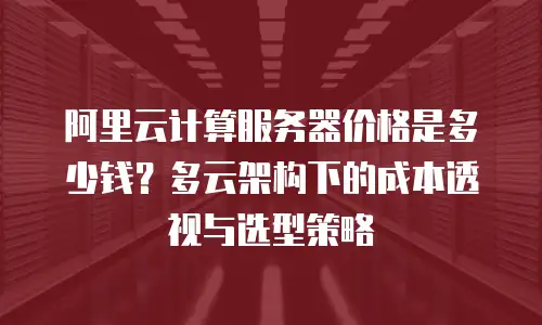 阿里云计算服务器价格是多少钱？多云架构下的成本透视与选型策略