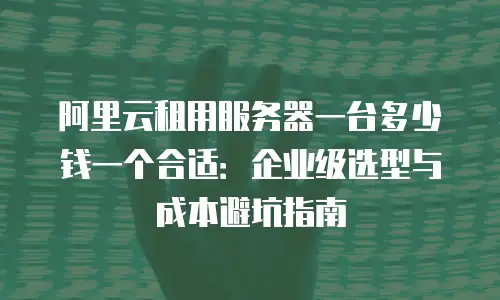 阿里云租用服务器一台多少钱一个合适：企业级选型与成本避坑指南