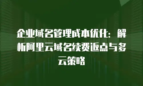 企业域名管理成本优化：解析阿里云域名续费返点与多云策略