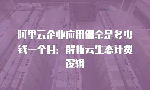 阿里云企业应用佣金是多少钱一个月：解析云生态计费逻辑