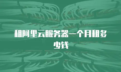租阿里云服务器一个月租多少钱