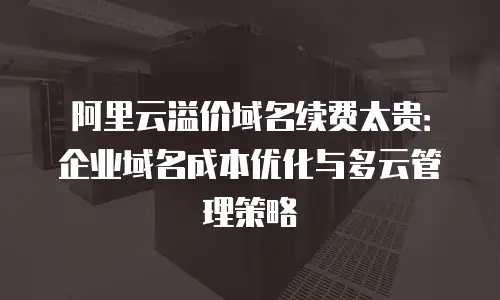 阿里云溢价域名续费太贵：企业域名成本优化与多云管理策略