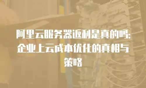 阿里云服务器返利是真的吗：企业上云成本优化的真相与策略