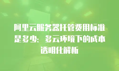 阿里云服务器托管费用标准是多少：多云环境下的成本透明化解析