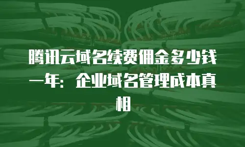 腾讯云域名续费佣金多少钱一年：企业域名管理成本真相