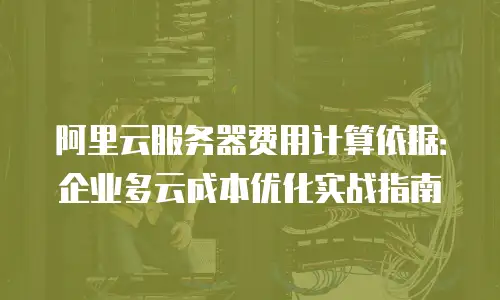 阿里云服务器费用计算依据：企业多云成本优化实战指南