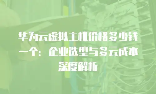 华为云虚拟主机价格多少钱一个：企业选型与多云成本深度解析
