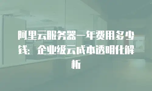 阿里云服务器一年费用多少钱：企业级云成本透明化解析